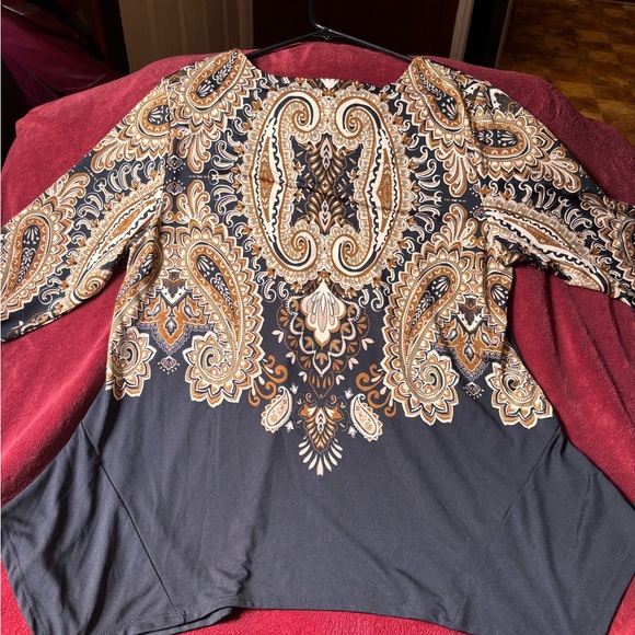 Zac & Rachel Brown Paisley Blouse - Picture 5 of 5